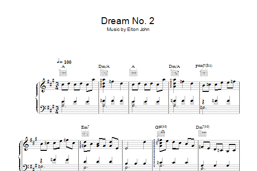 Download Elton John Dream #2 (Instrumental) Sheet Music and learn how to play Piano PDF digital score in minutes