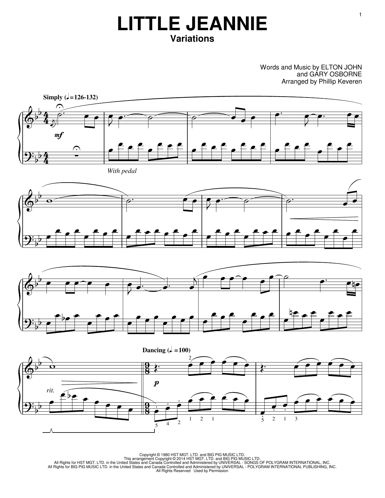 Download Phillip Keveren Little Jeannie Sheet Music and learn how to play Piano PDF digital score in minutes