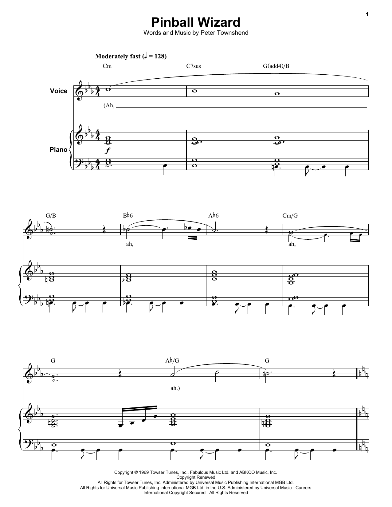 Download Elton John Pinball Wizard Sheet Music and learn how to play Guitar Chords/Lyrics PDF digital score in minutes