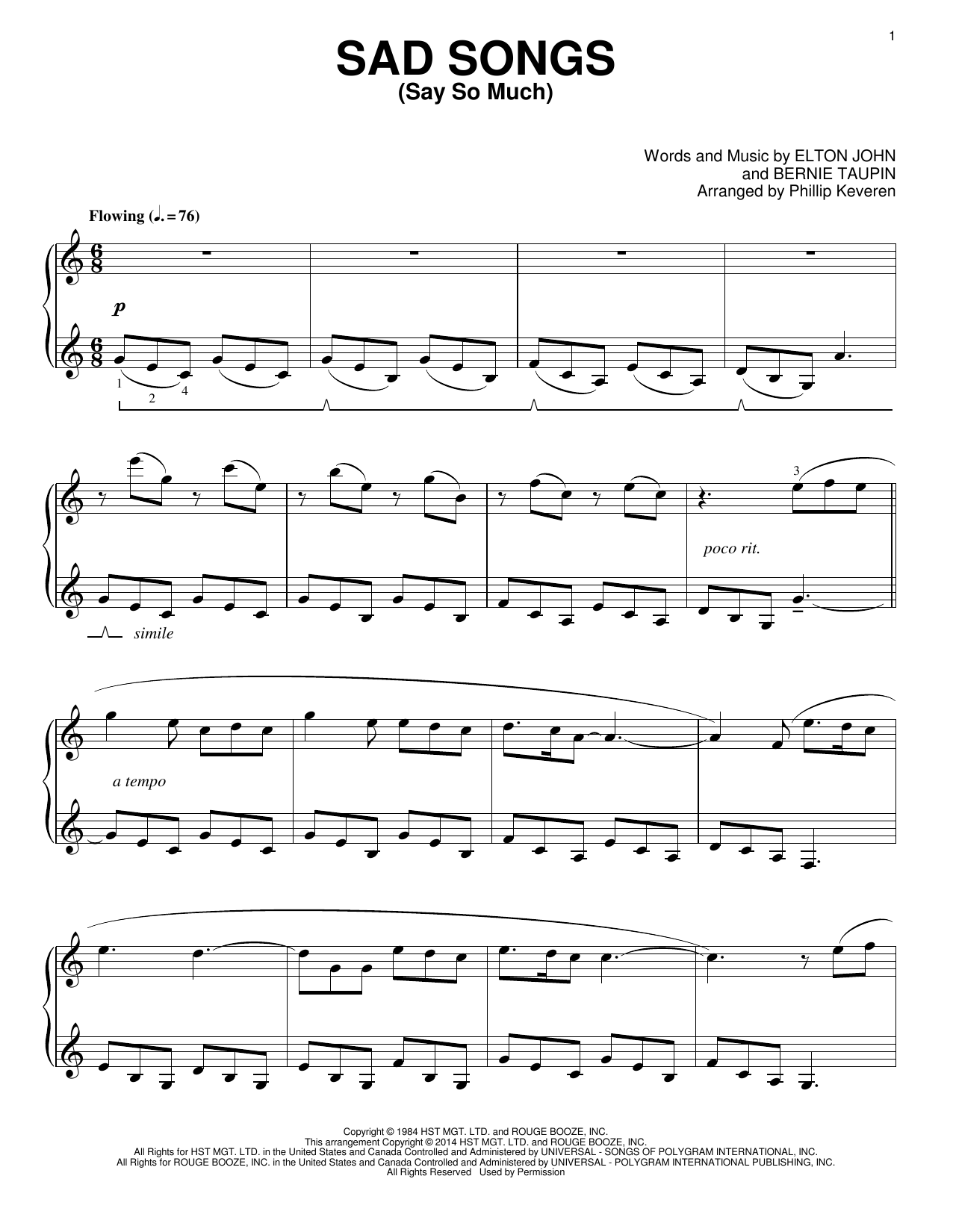 Download Phillip Keveren Sad Songs (Say So Much) Sheet Music and learn how to play Piano PDF digital score in minutes