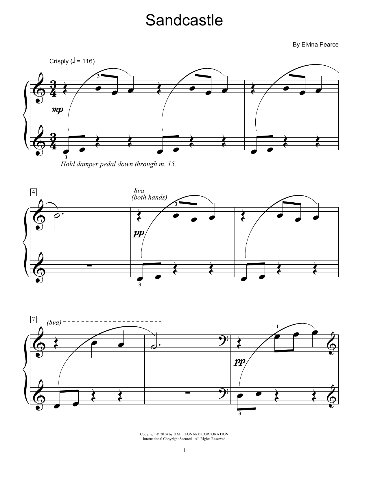 Download Elvina Pearce Sand Castle Sheet Music and learn how to play Easy Piano PDF digital score in minutes