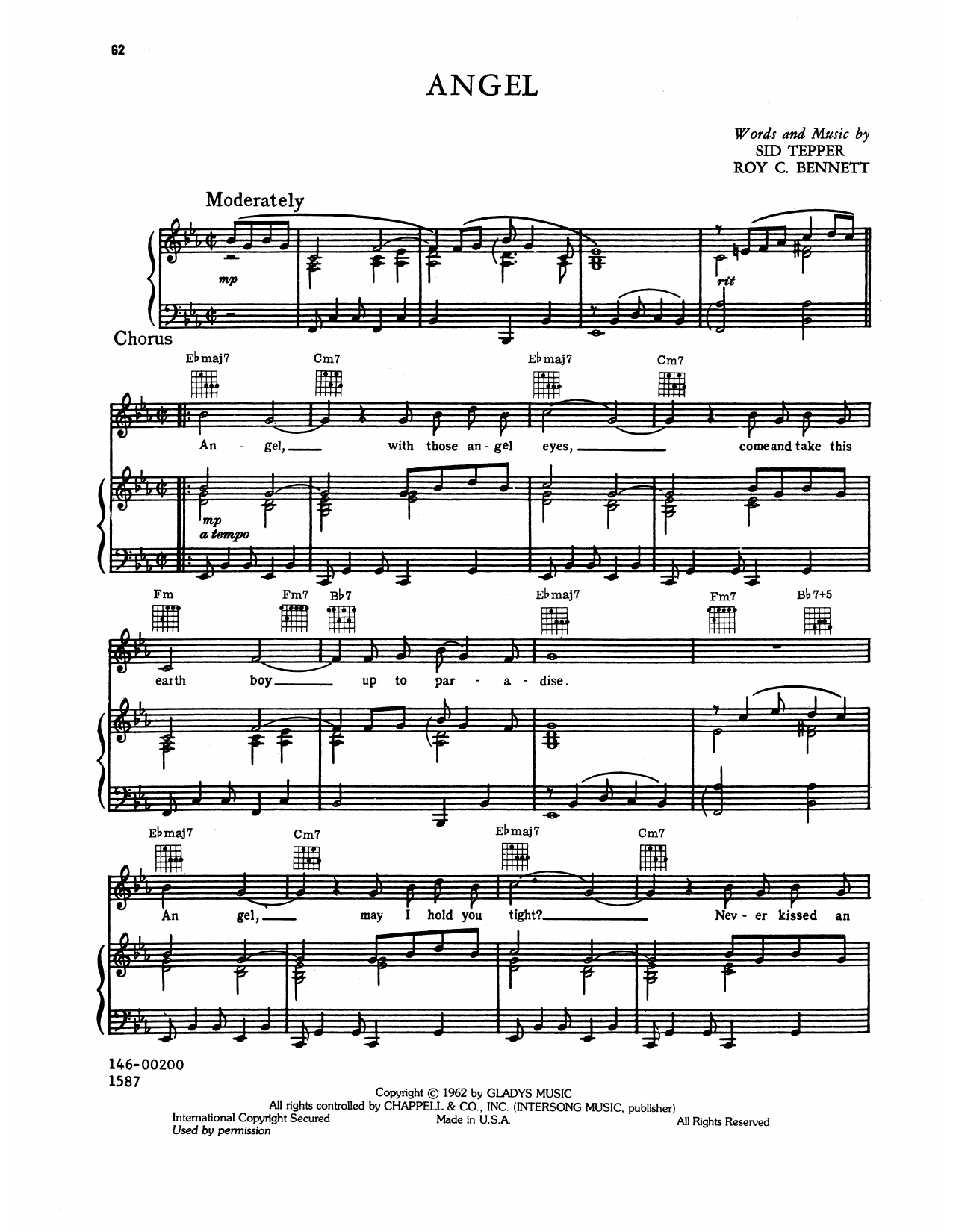 Download Elvis Presley Angel (from Follow That Dream) Sheet Music and learn how to play Piano, Vocal & Guitar Chords (Right-Hand Melody) PDF digital score in minutes