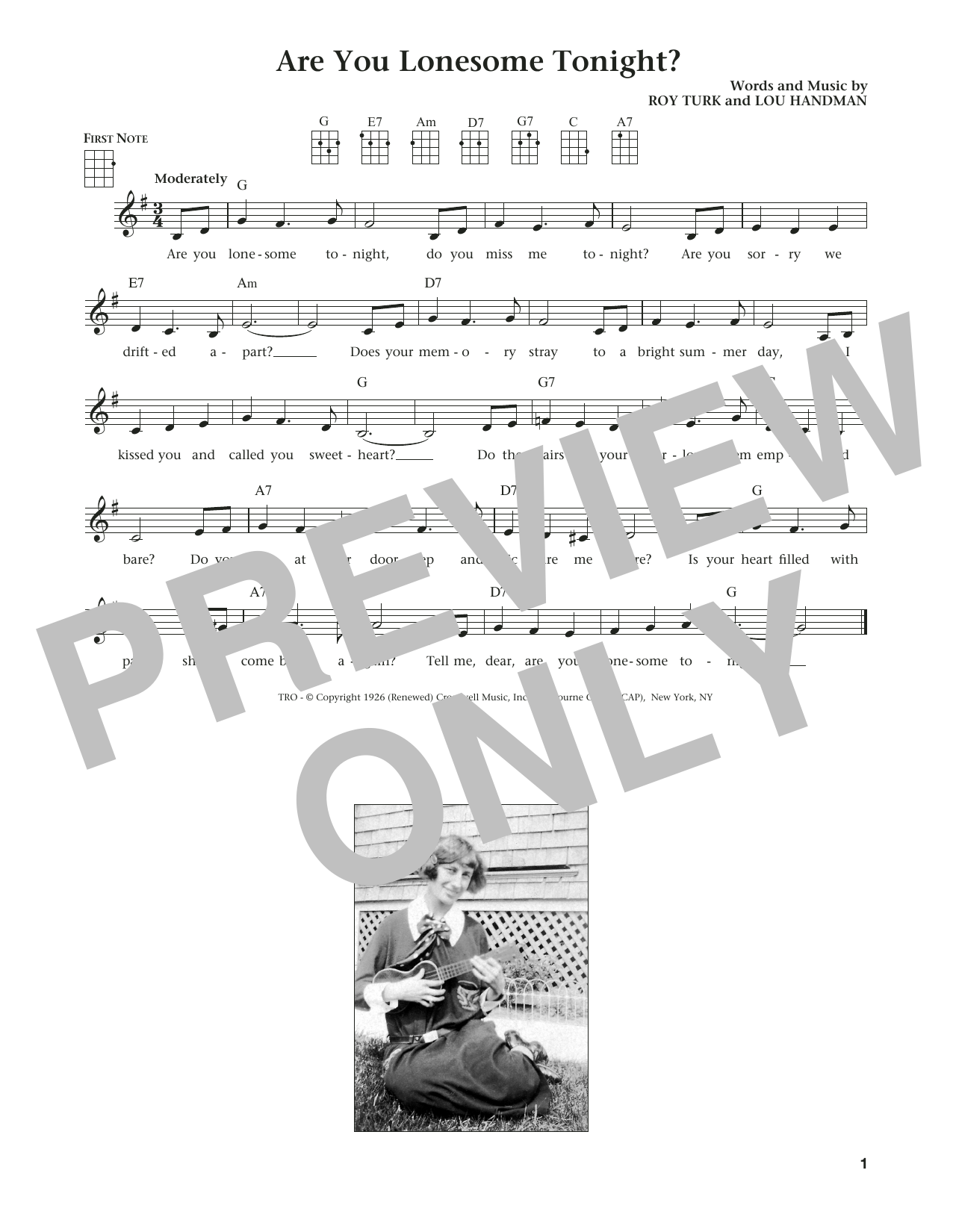 Download Elvis Presley Are You Lonesome Tonight? Sheet Music and learn how to play Ukulele PDF digital score in minutes