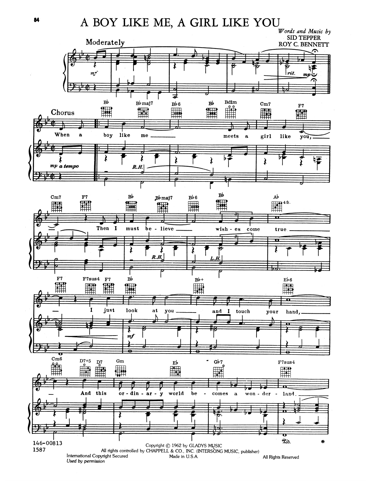 Download Elvis Presley Boy Like Me, A Girl Like You Sheet Music and learn how to play Piano, Vocal & Guitar Chords (Right-Hand Melody) PDF digital score in minutes