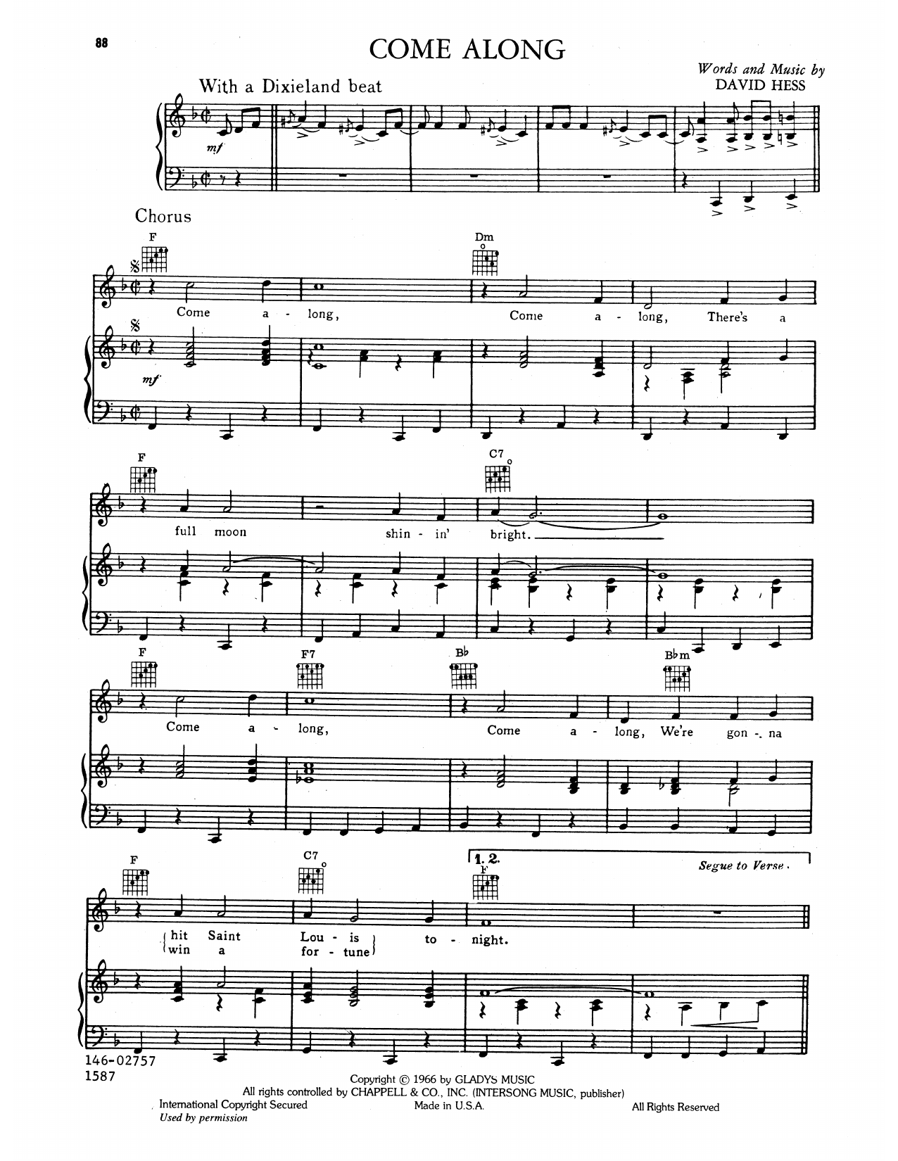 Download Elvis Presley Come Along Sheet Music and learn how to play Piano, Vocal & Guitar Chords (Right-Hand Melody) PDF digital score in minutes