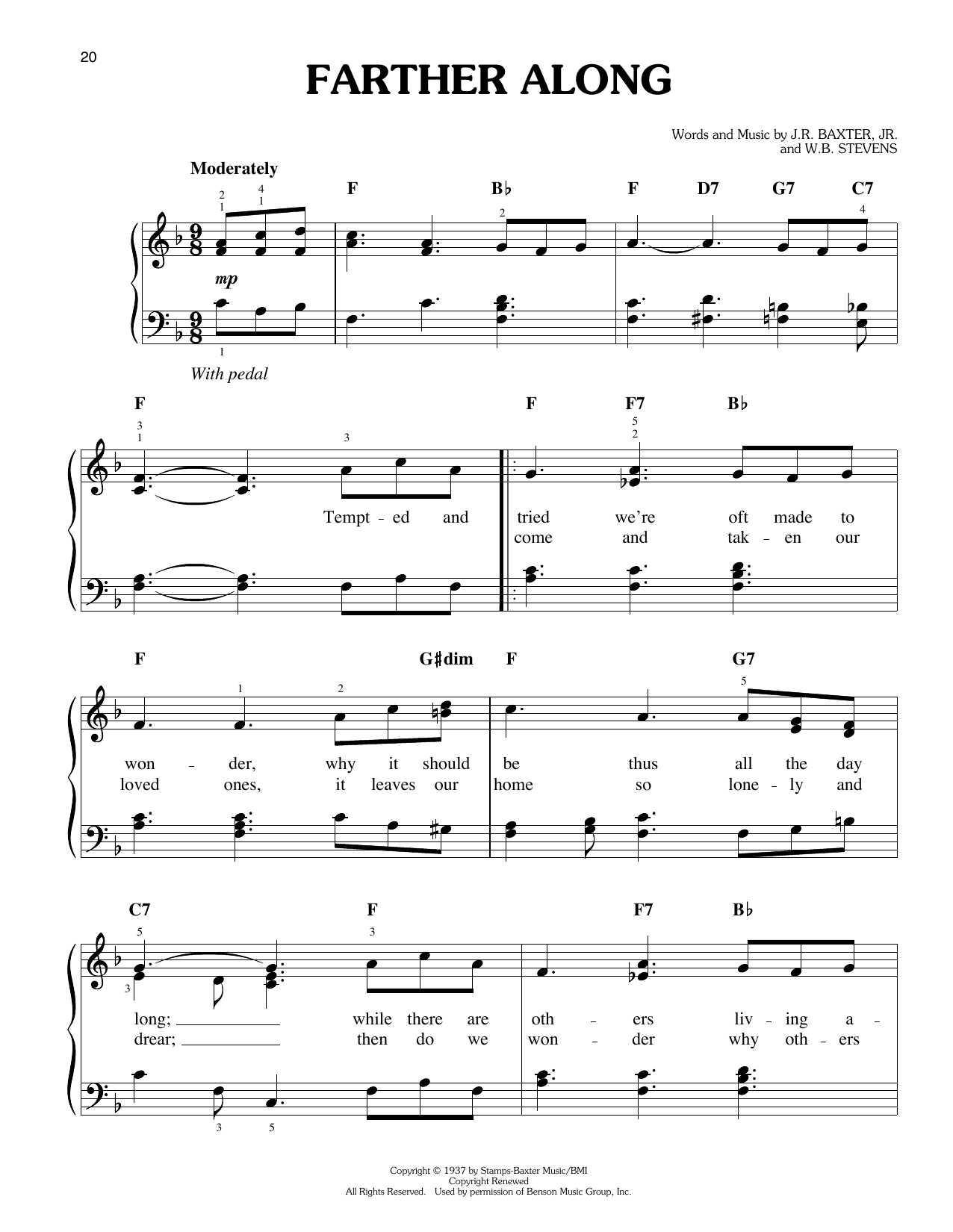 Download Elvis Presley Farther Along Sheet Music and learn how to play Easy Piano PDF digital score in minutes
