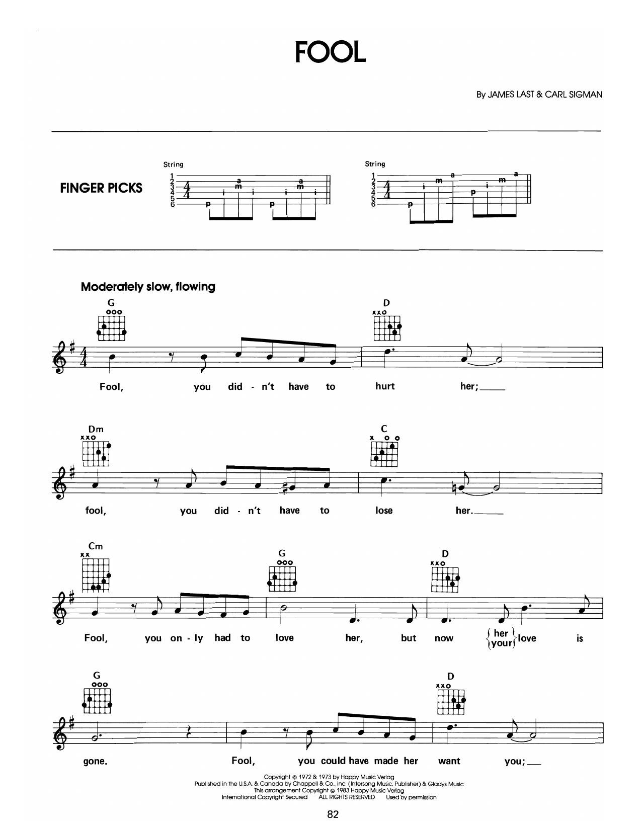Download Elvis Presley Fool Sheet Music and learn how to play Easy Guitar PDF digital score in minutes