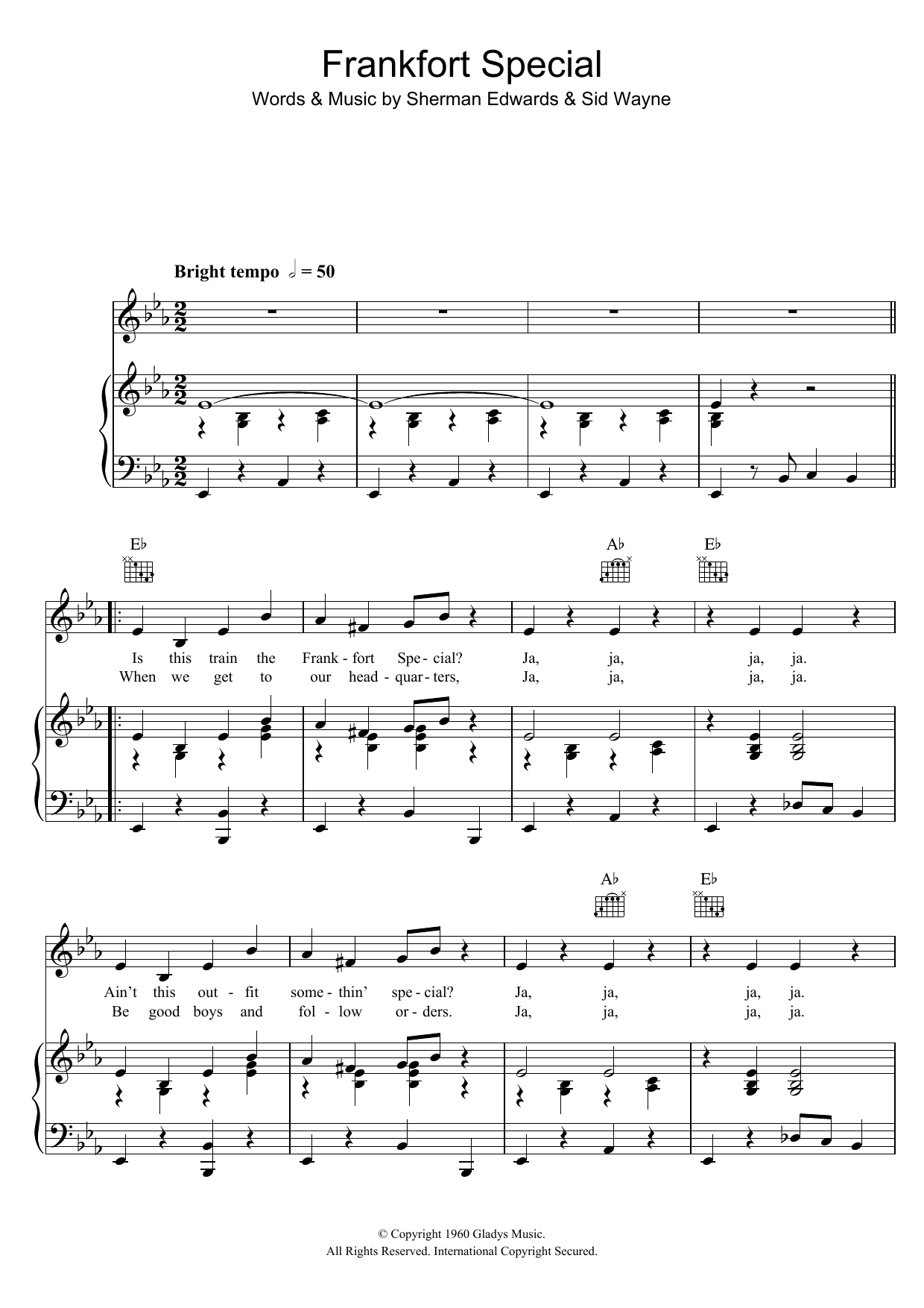 Download Elvis Presley Frankfort Special Sheet Music and learn how to play Piano, Vocal & Guitar (Right-Hand Melody) PDF digital score in minutes