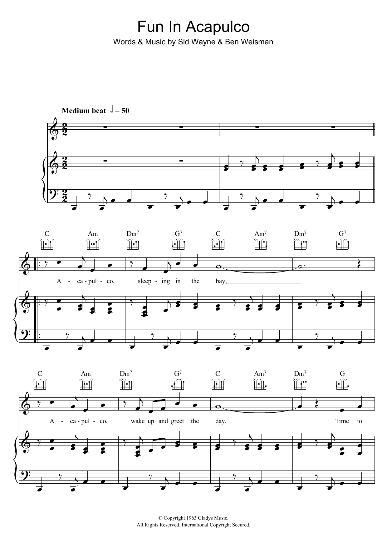 Download Elvis Presley Fun In Acapulco Sheet Music and learn how to play Piano, Vocal & Guitar (Right-Hand Melody) PDF digital score in minutes