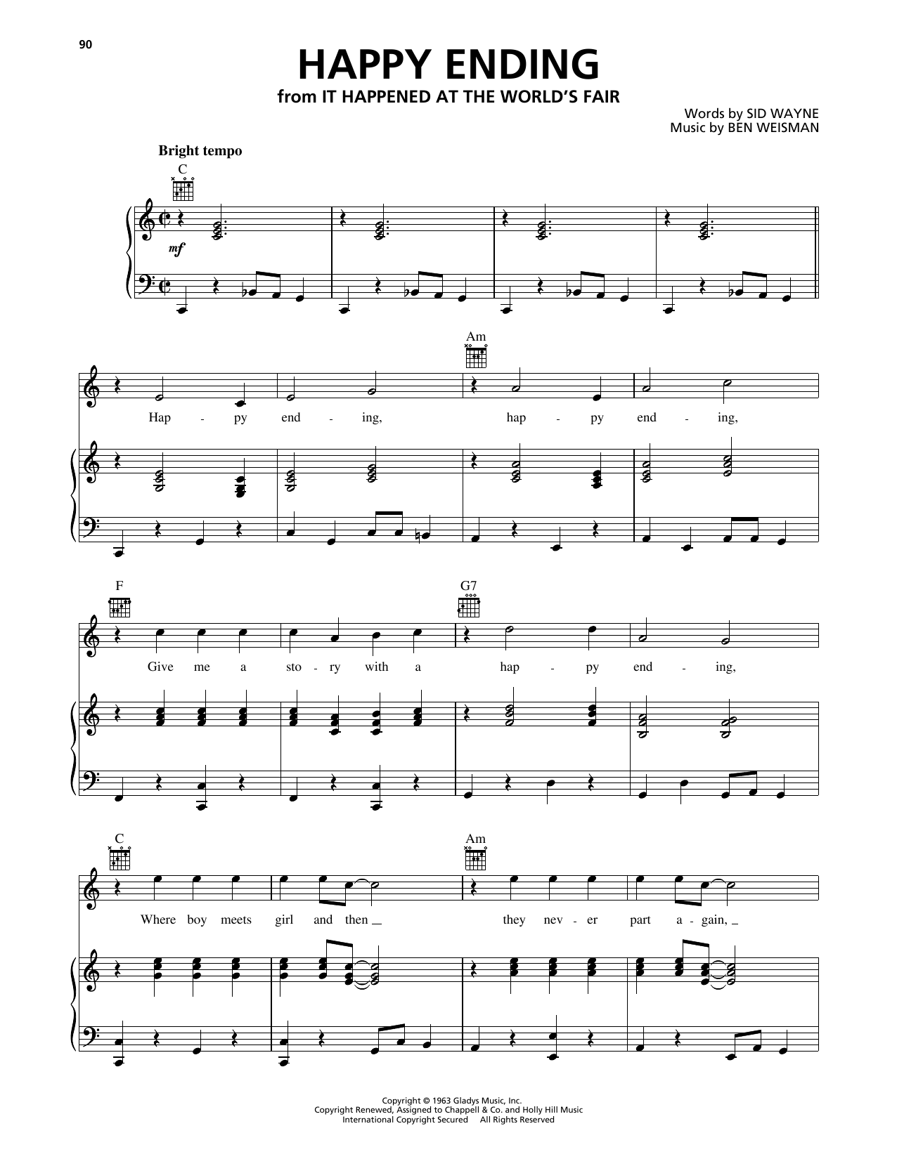 Download Elvis Presley Happy Ending Sheet Music and learn how to play Piano, Vocal & Guitar Chords (Right-Hand Melody) PDF digital score in minutes