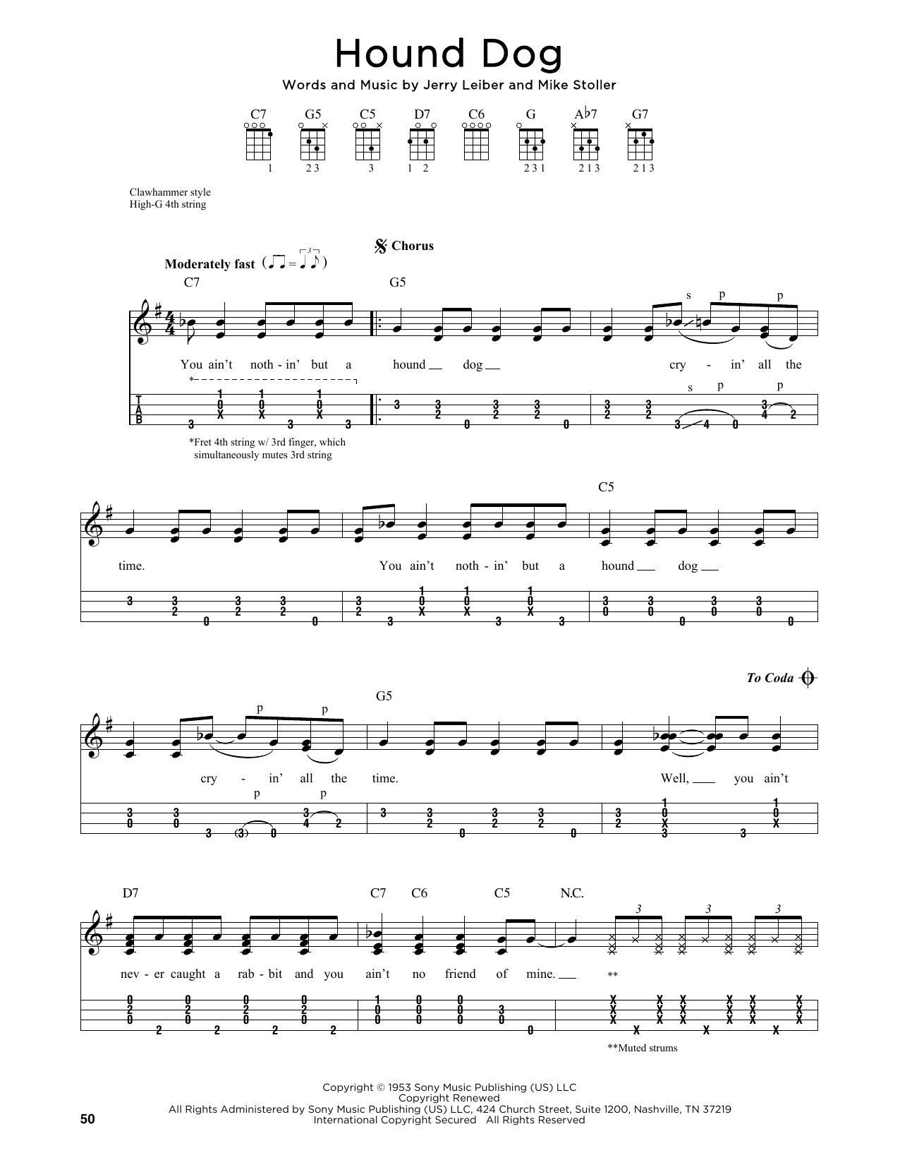 Download Elvis Presley Hound Dog (arr. Jim Schustedt) Sheet Music and learn how to play Ukulele PDF digital score in minutes
