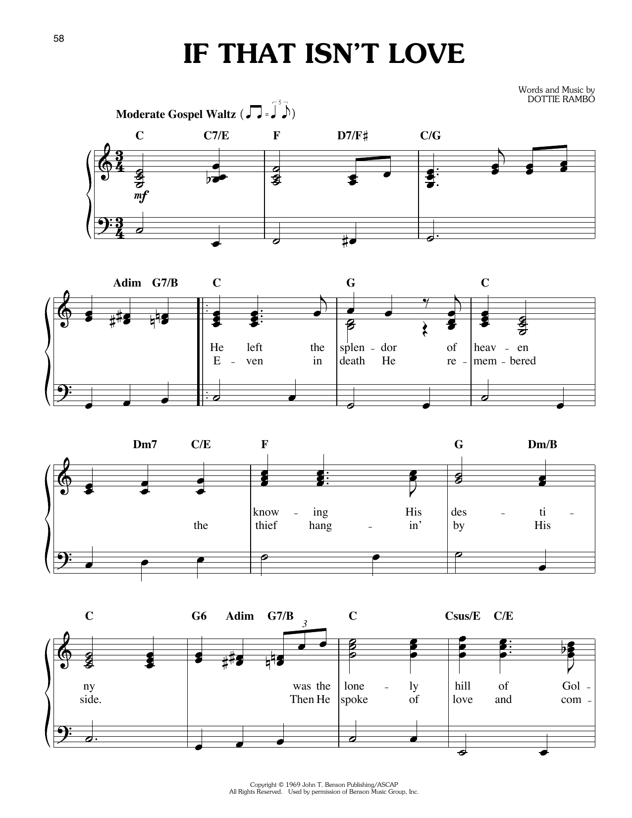 Download Elvis Presley If That Isn't Love Sheet Music and learn how to play Easy Piano PDF digital score in minutes