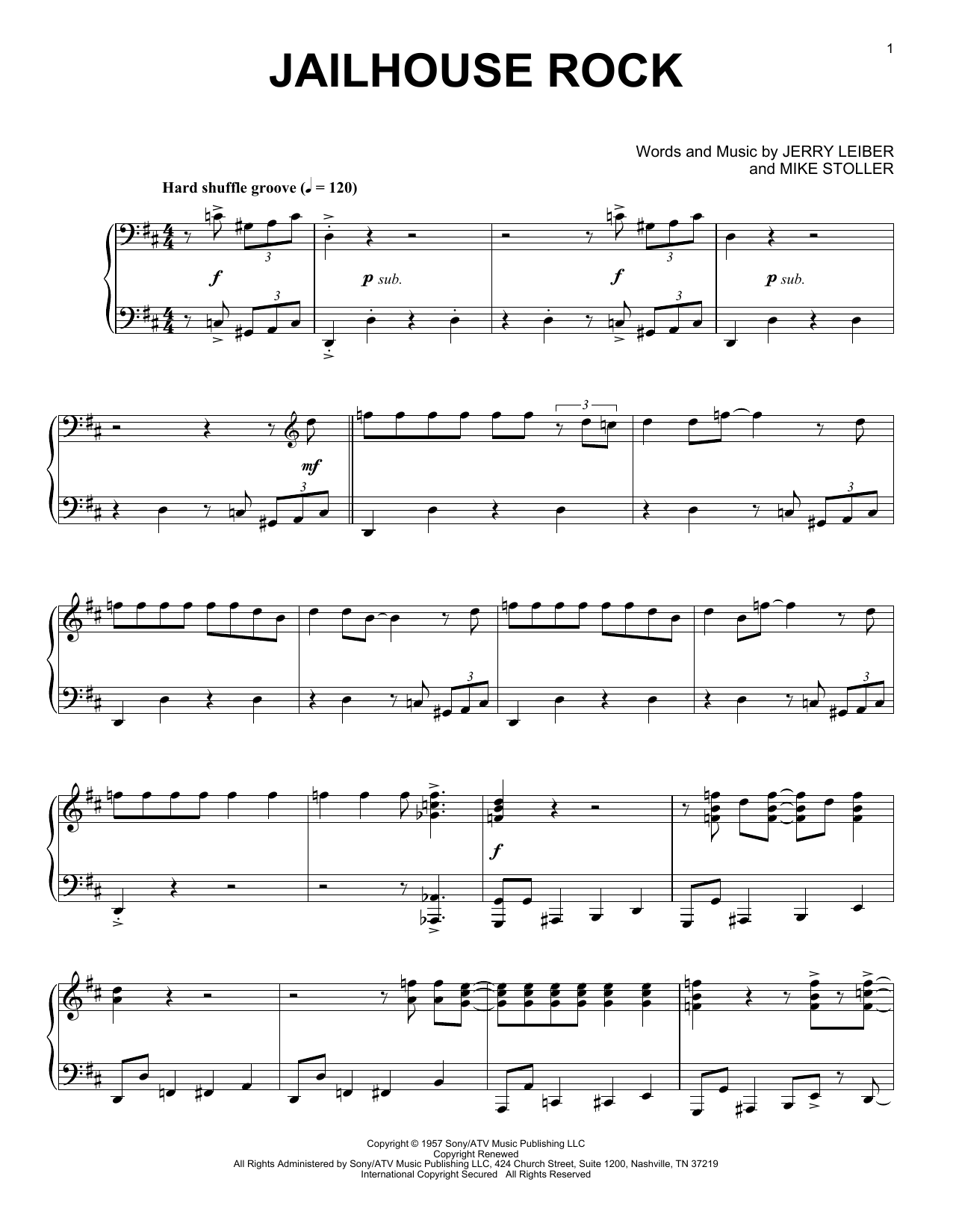 Download Elvis Presley Jailhouse Rock [Jazz version] Sheet Music and learn how to play Piano Solo PDF digital score in minutes