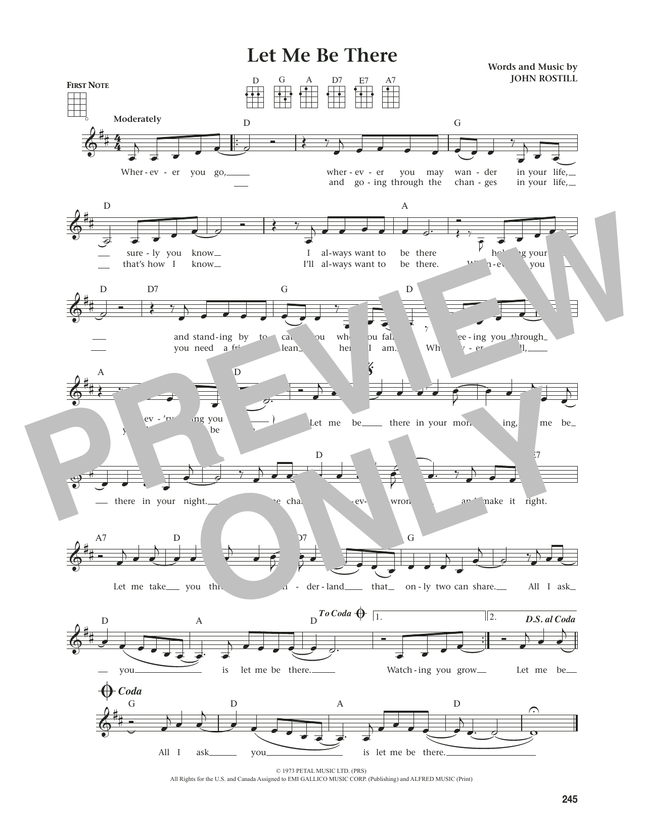 Download Elvis Presley Let Me Be There (from The Daily Ukulele) (arr. Jim Beloff) Sheet Music and learn how to play Ukulele PDF digital score in minutes