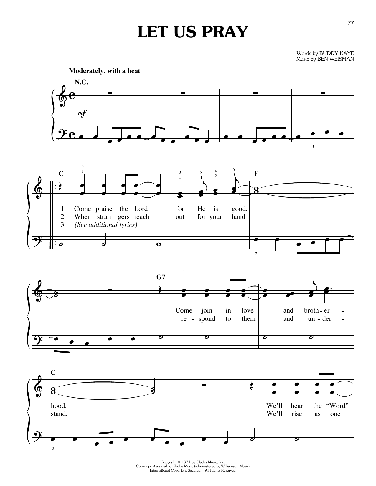 Download Elvis Presley Let Us Pray Sheet Music and learn how to play Easy Piano PDF digital score in minutes