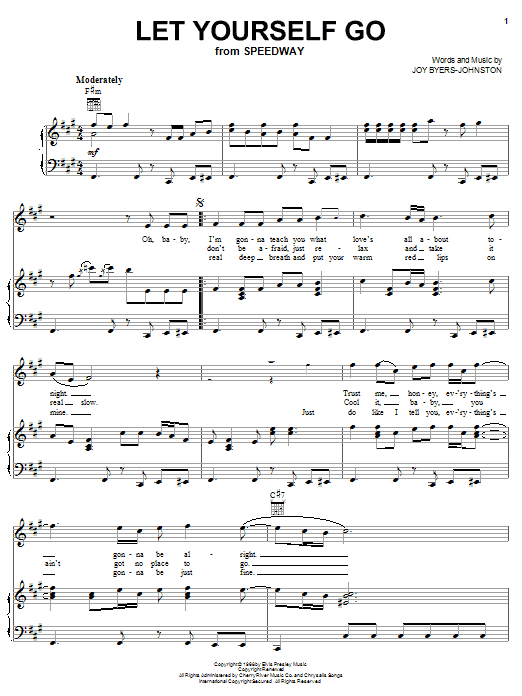 Download Elvis Presley Let Yourself Go Sheet Music and learn how to play Melody Line, Lyrics & Chords PDF digital score in minutes