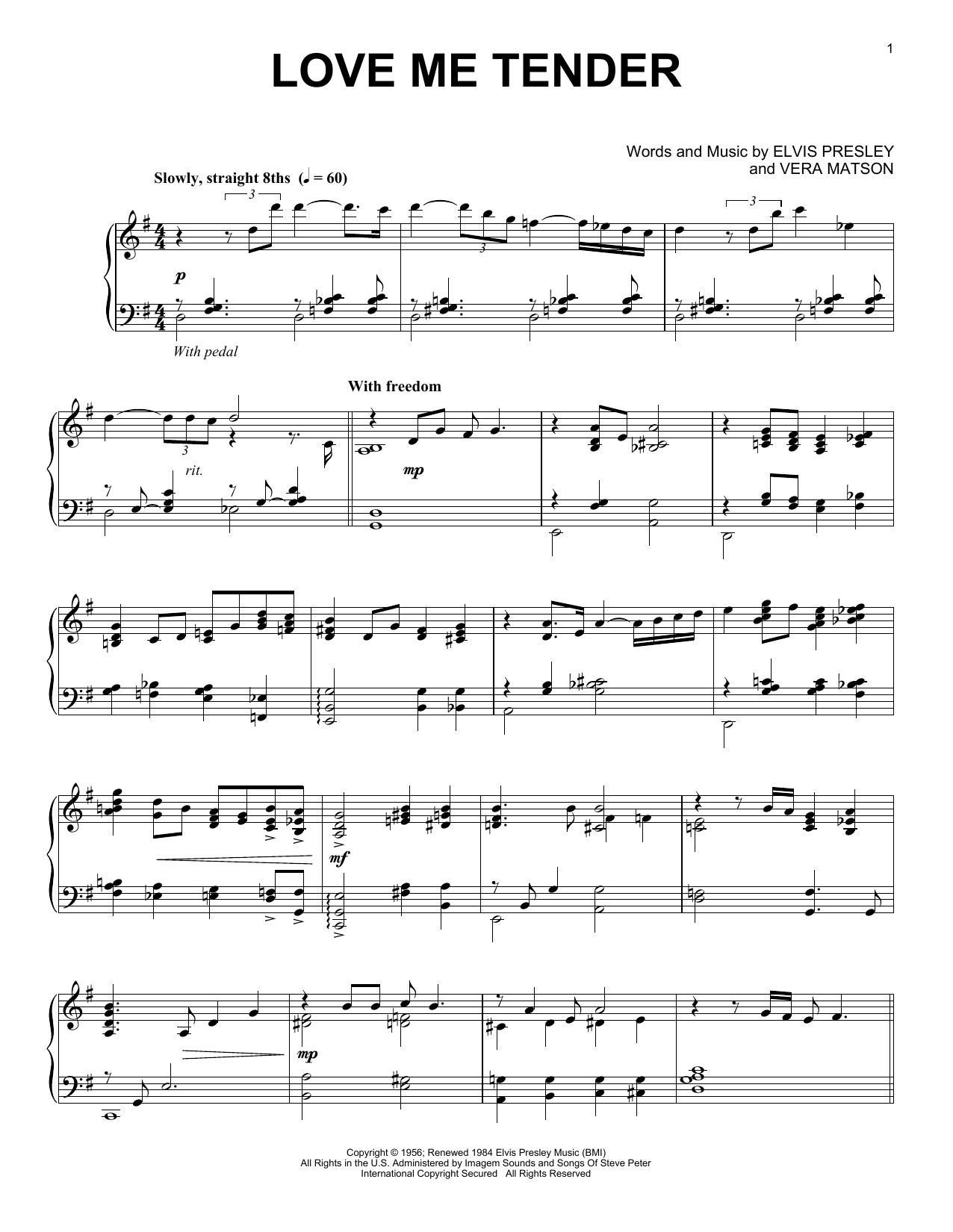 Download Elvis Presley Love Me Tender [Jazz version] Sheet Music and learn how to play Piano Solo PDF digital score in minutes