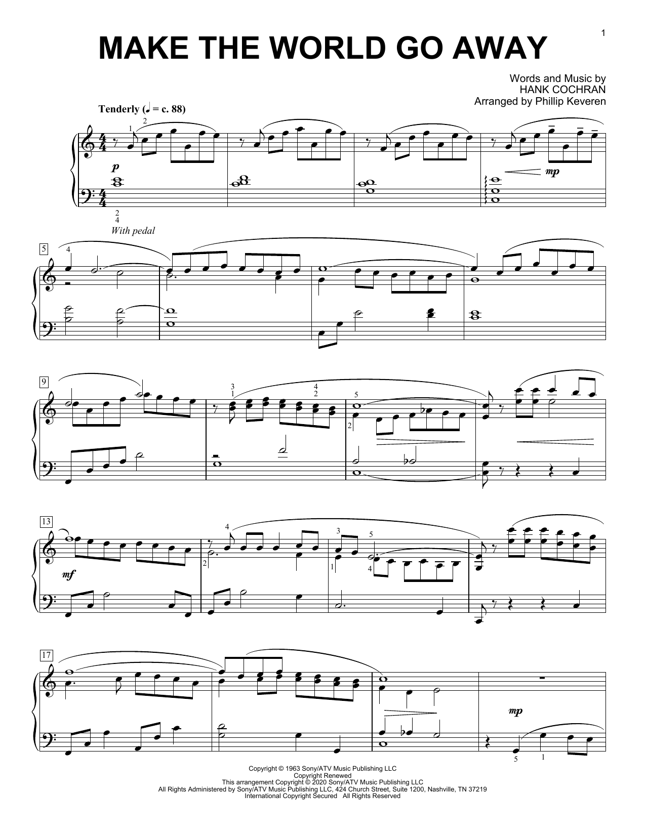 Download Elvis Presley Make The World Go Away [Classical version] (arr. Phillip Keveren) Sheet Music and learn how to play Piano Solo PDF digital score in minutes