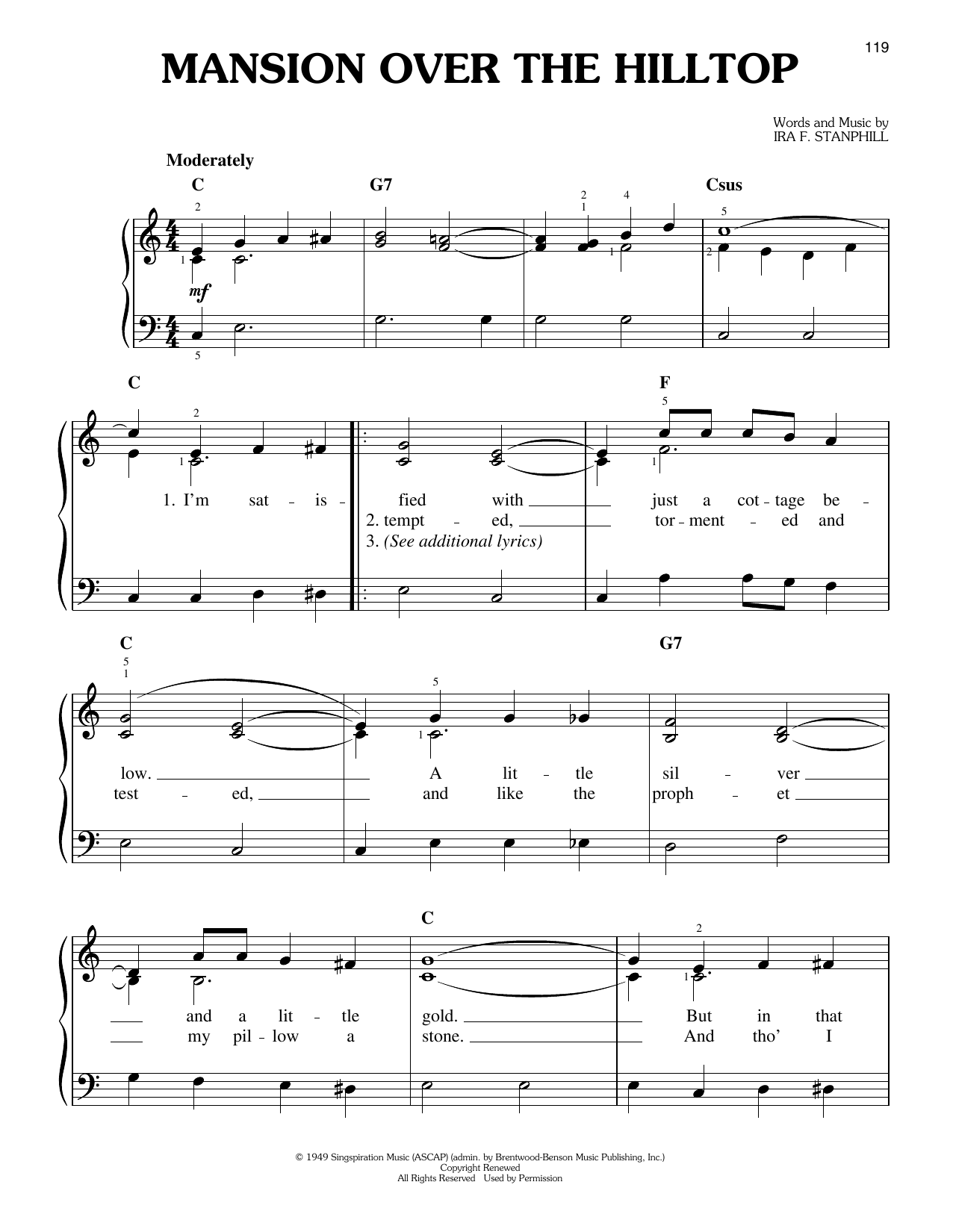 Download Elvis Presley Mansion Over The Hilltop Sheet Music and learn how to play Easy Piano PDF digital score in minutes