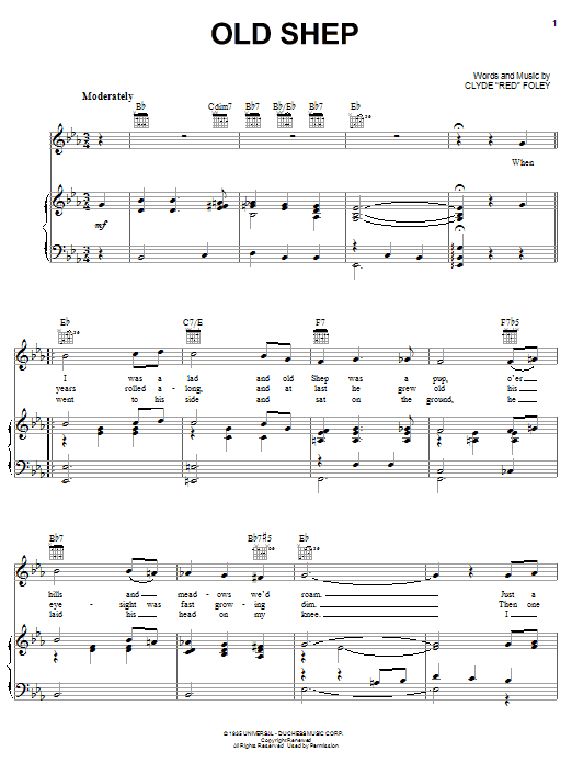 Download Elvis Presley Old Shep Sheet Music and learn how to play Easy Guitar PDF digital score in minutes