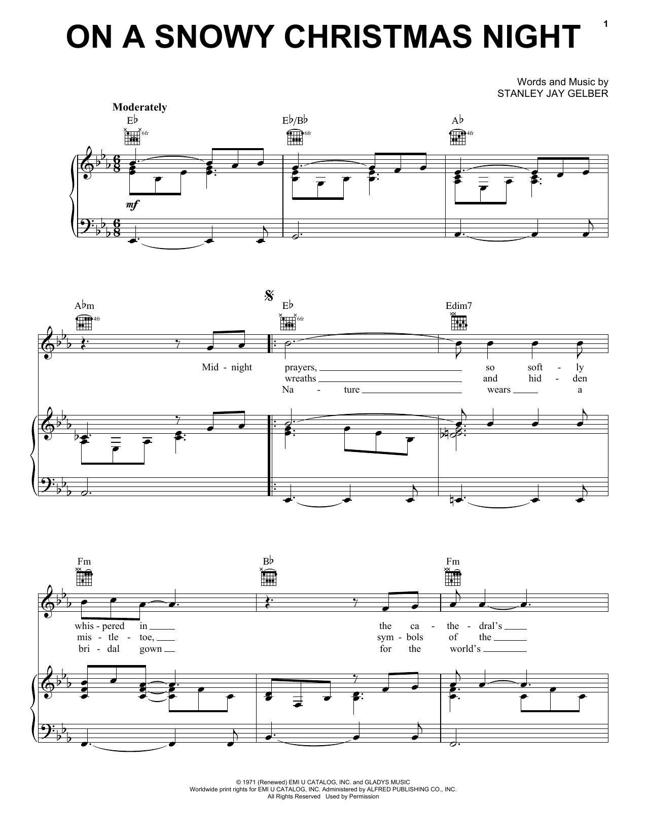 Download Elvis Presley On A Snowy Christmas Night Sheet Music and learn how to play Piano, Vocal & Guitar Chords (Right-Hand Melody) PDF digital score in minutes