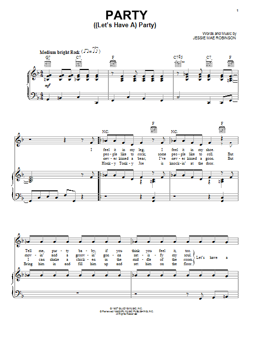 Download Elvis Presley Party ((Let's Have A) Party) Sheet Music and learn how to play Piano, Vocal & Guitar (Right-Hand Melody) PDF digital score in minutes