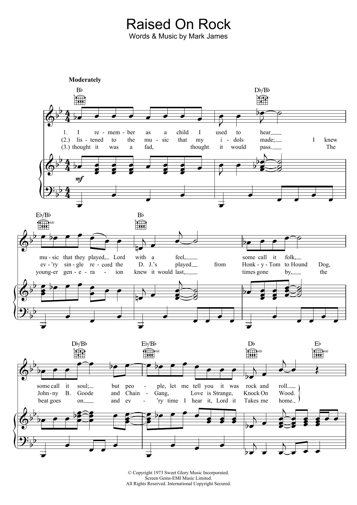 Download Elvis Presley Raised On Rock Sheet Music and learn how to play Piano, Vocal & Guitar (Right-Hand Melody) PDF digital score in minutes