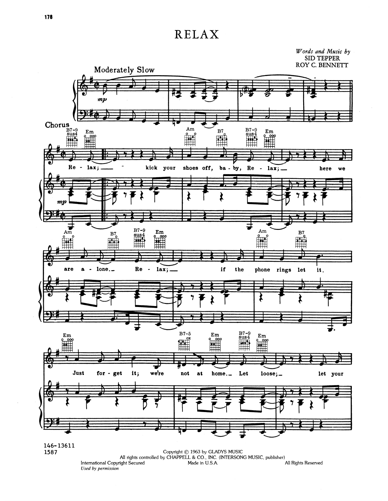 Download Elvis Presley Relax Sheet Music and learn how to play Piano, Vocal & Guitar Chords (Right-Hand Melody) PDF digital score in minutes