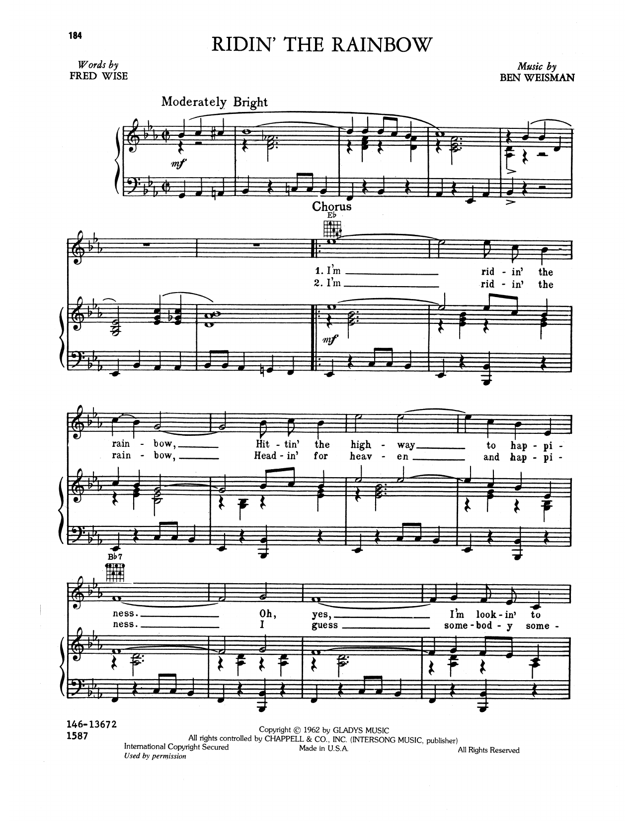 Download Elvis Presley Ridin' The Rainbow Sheet Music and learn how to play Piano, Vocal & Guitar Chords (Right-Hand Melody) PDF digital score in minutes