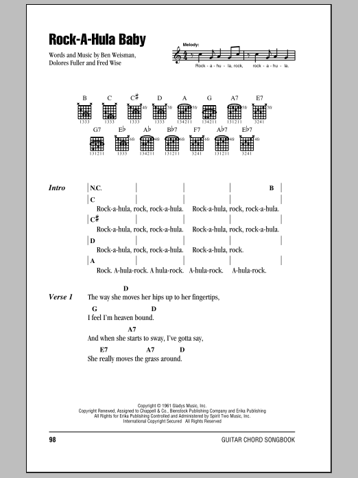 Download Elvis Presley Rock-A-Hula Baby Sheet Music and learn how to play Lyrics & Chords PDF digital score in minutes