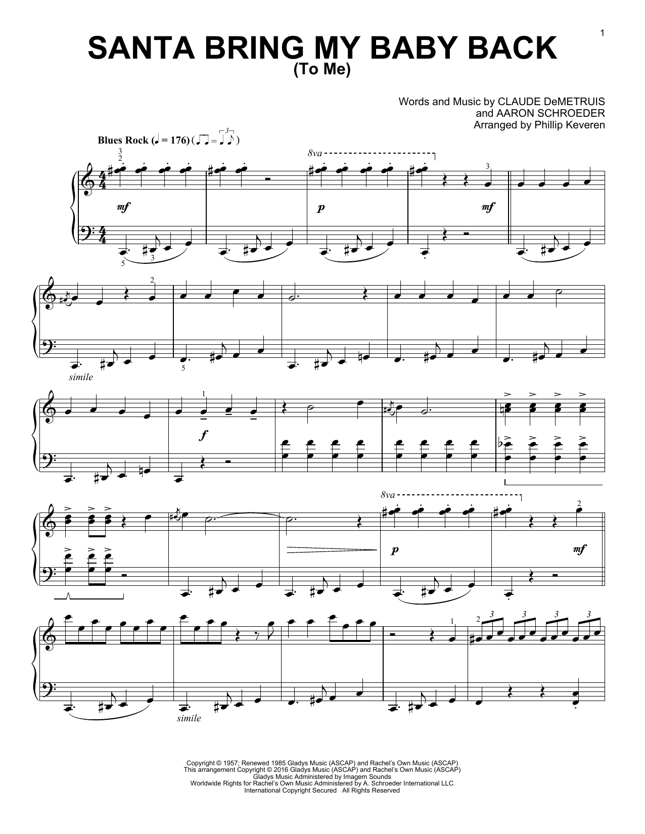 Download Phillip Keveren Santa, Bring My Baby Back (To Me) Sheet Music and learn how to play Piano PDF digital score in minutes