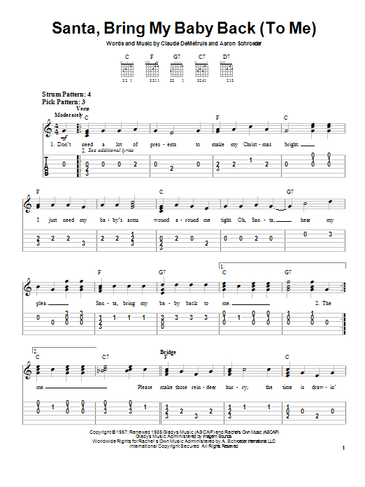 Download Elvis Presley Santa, Bring My Baby Back (To Me) Sheet Music and learn how to play Cello PDF digital score in minutes