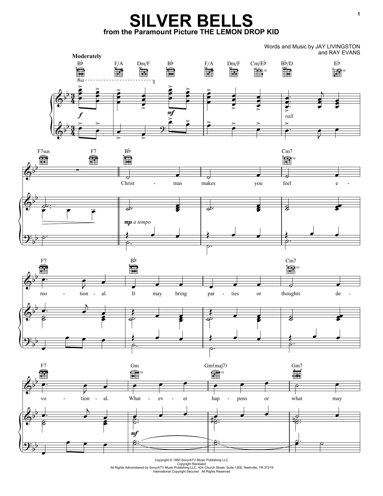 Download Elvis Presley Silver Bells Sheet Music and learn how to play Piano, Vocal & Guitar (Right-Hand Melody) PDF digital score in minutes