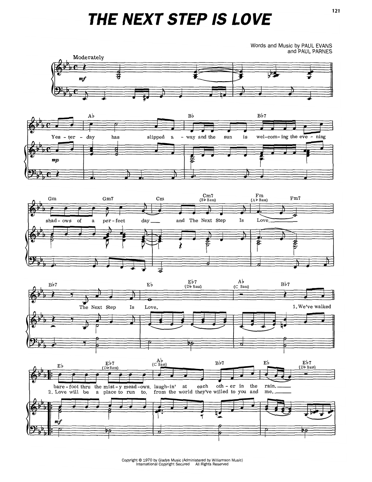 Download Elvis Presley The Next Step Is Love Sheet Music and learn how to play Piano, Vocal & Guitar Chords (Right-Hand Melody) PDF digital score in minutes