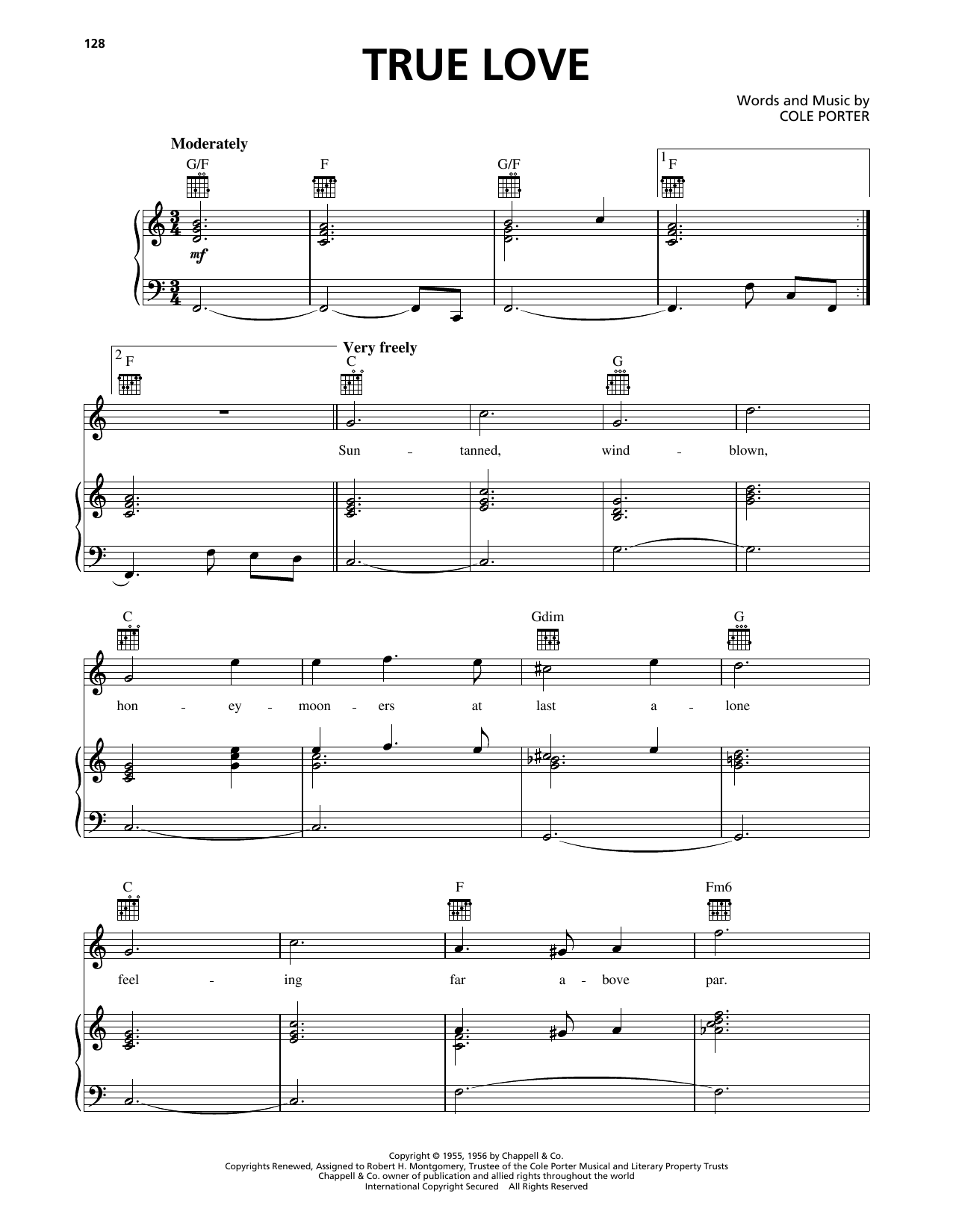 Download Elvis Presley True Love (from High Society) Sheet Music and learn how to play Piano, Vocal & Guitar Chords (Right-Hand Melody) PDF digital score in minutes