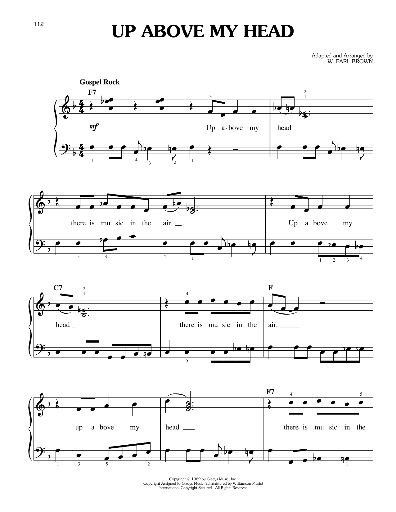 Download Elvis Presley Up Above My Head Sheet Music and learn how to play Easy Piano PDF digital score in minutes