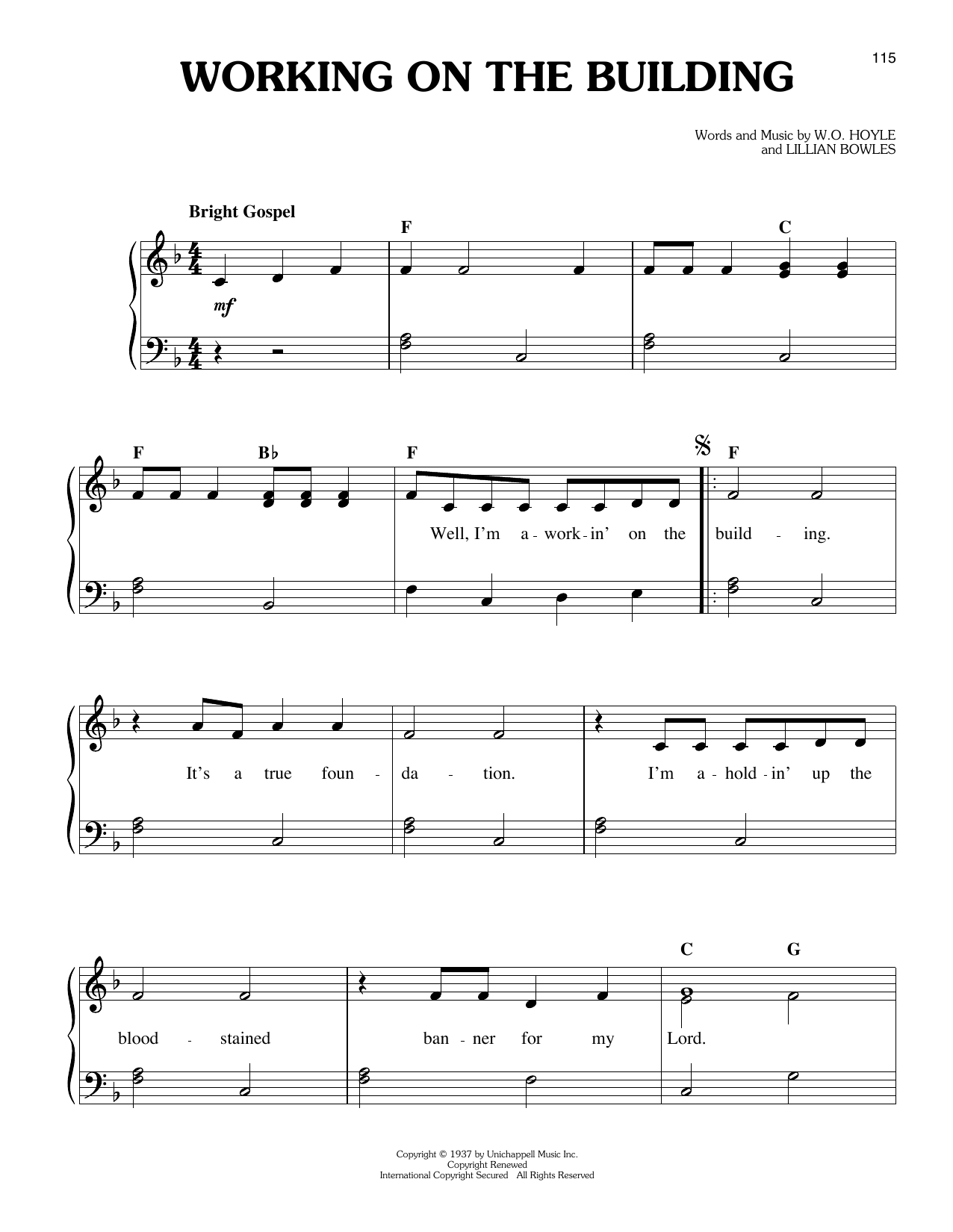 Download Elvis Presley Working On The Building Sheet Music and learn how to play Easy Piano PDF digital score in minutes