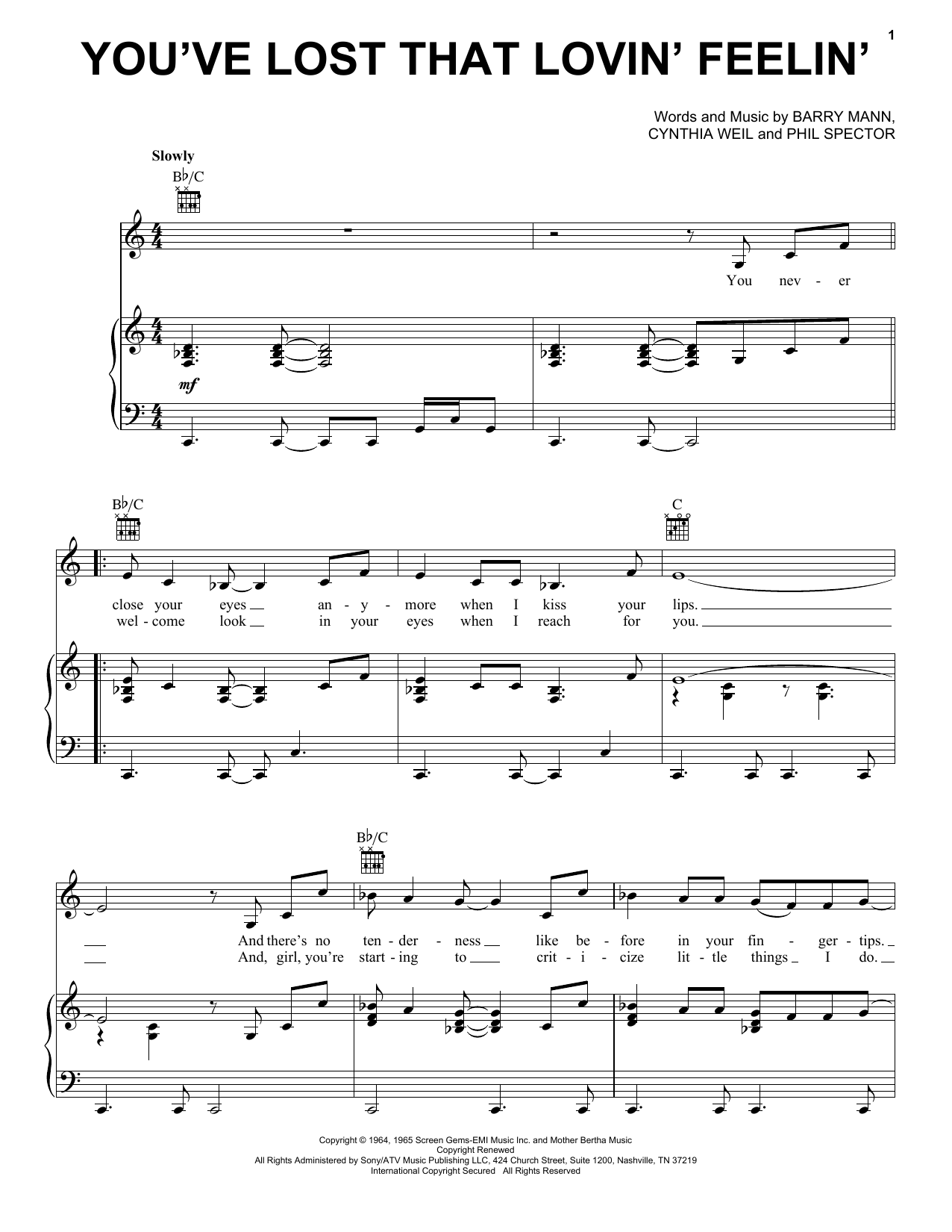 Download Elvis Presley You've Lost That Lovin' Feelin' Sheet Music and learn how to play Melody Line, Lyrics & Chords PDF digital score in minutes