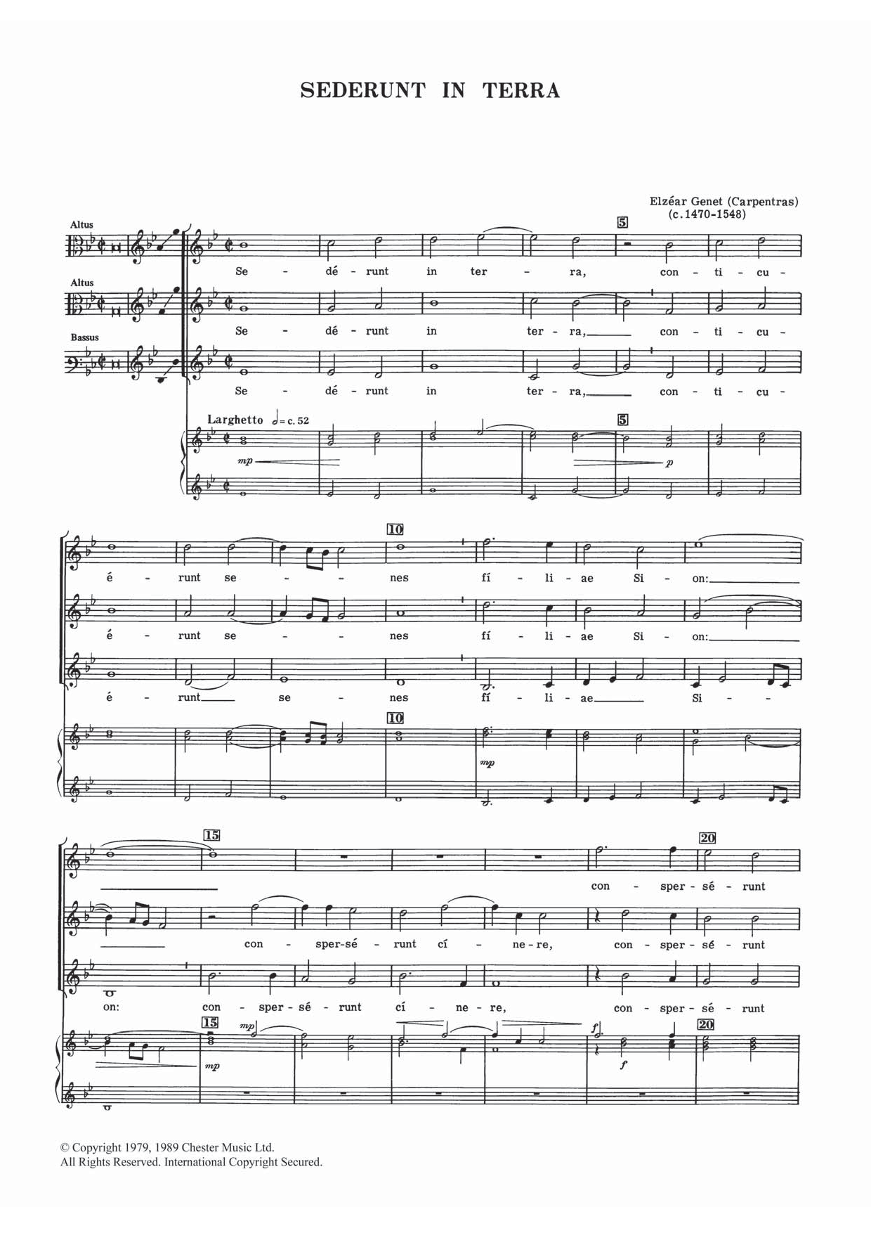 Download Elzear Genet Sederunt In Terra Sheet Music and learn how to play Choral AAB PDF digital score in minutes