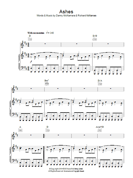 Download Embrace Ashes Sheet Music and learn how to play Piano, Vocal & Guitar PDF digital score in minutes