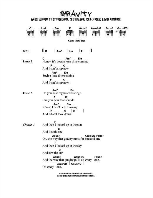 Download Embrace Gravity Sheet Music and learn how to play Lyrics & Chords PDF digital score in minutes