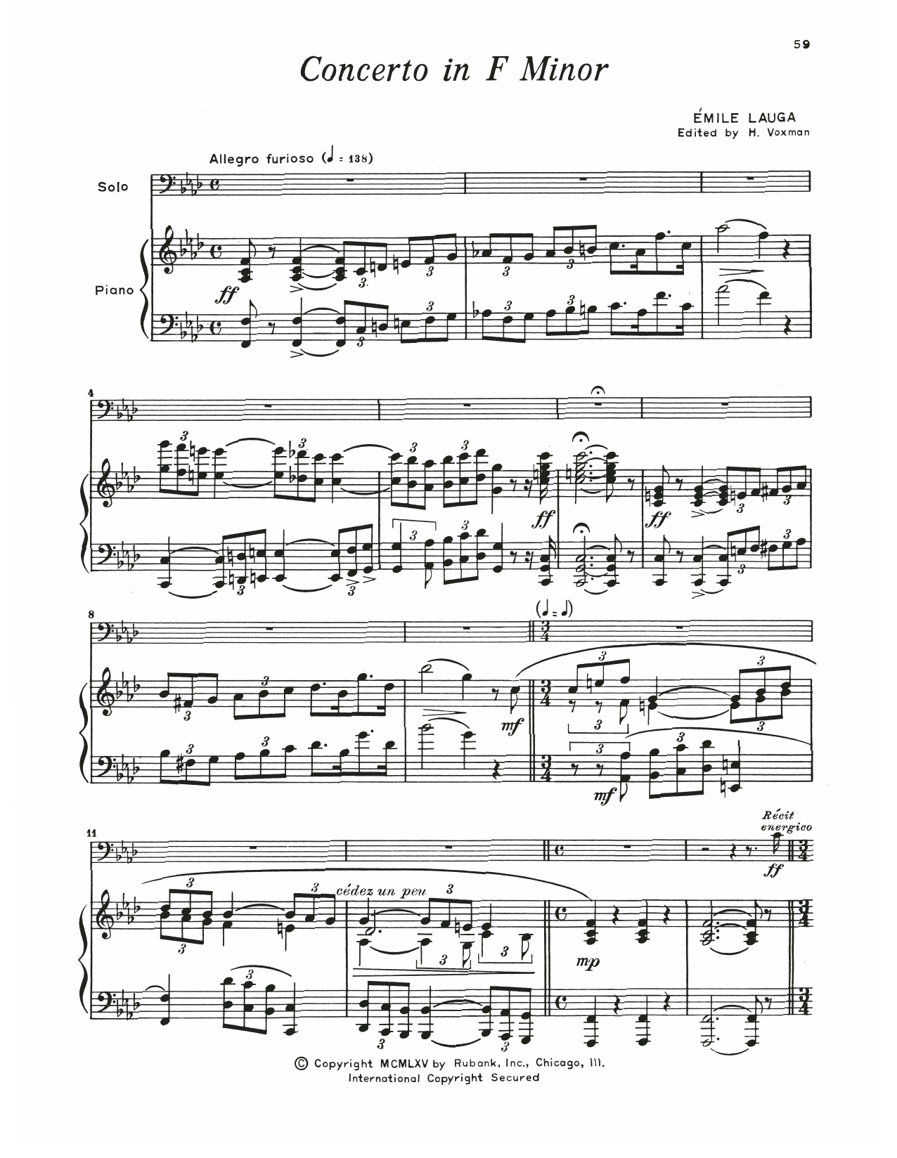 Download Emile Lauga Concerto In F Minor Sheet Music and learn how to play Trombone and Piano PDF digital score in minutes