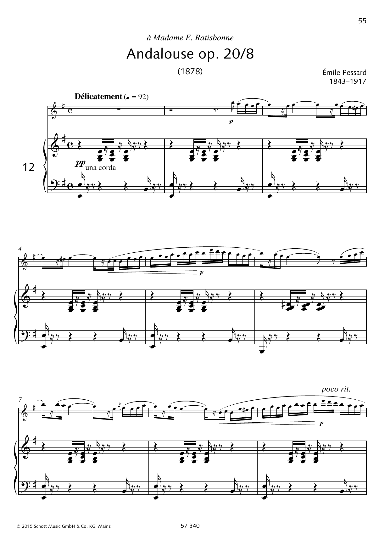 Download Emile Pessard Andalouse Sheet Music and learn how to play Woodwind Solo PDF digital score in minutes