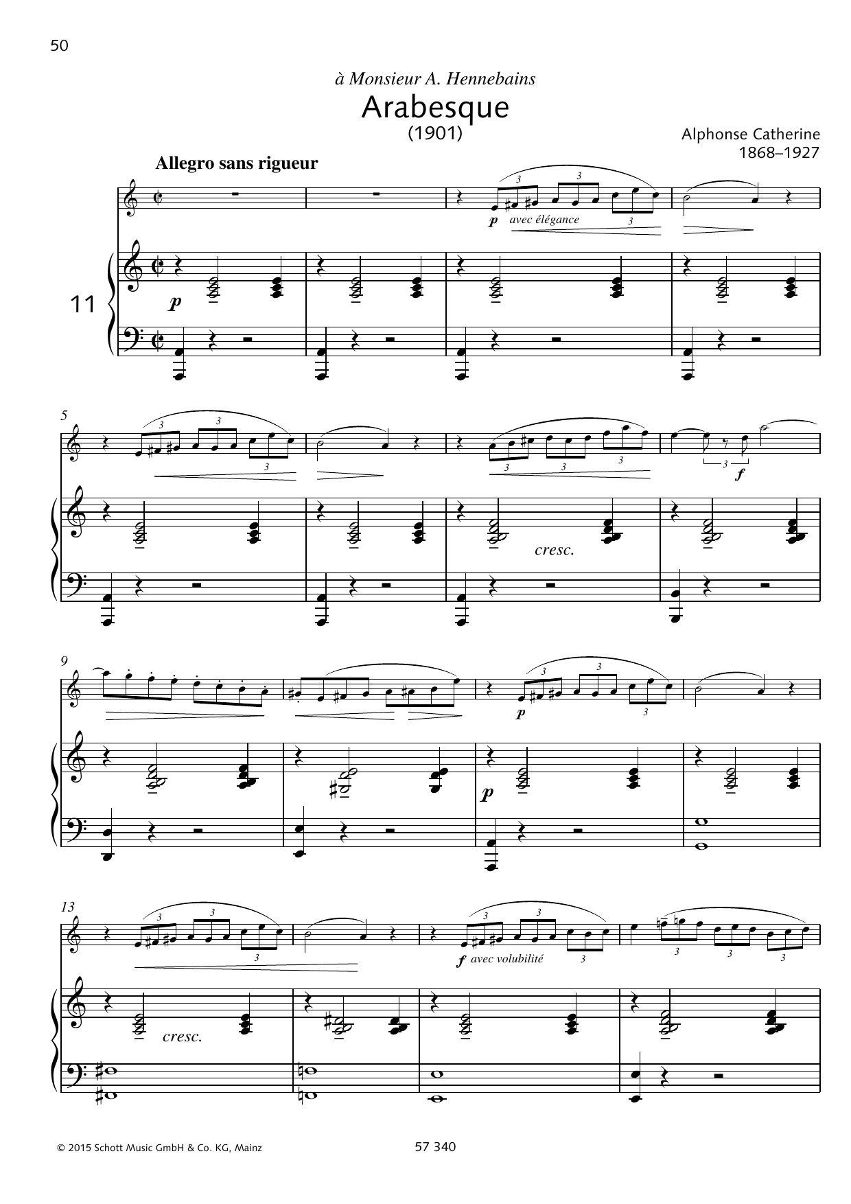 Download Emile Pessard Arabesque Sheet Music and learn how to play Woodwind Solo PDF digital score in minutes
