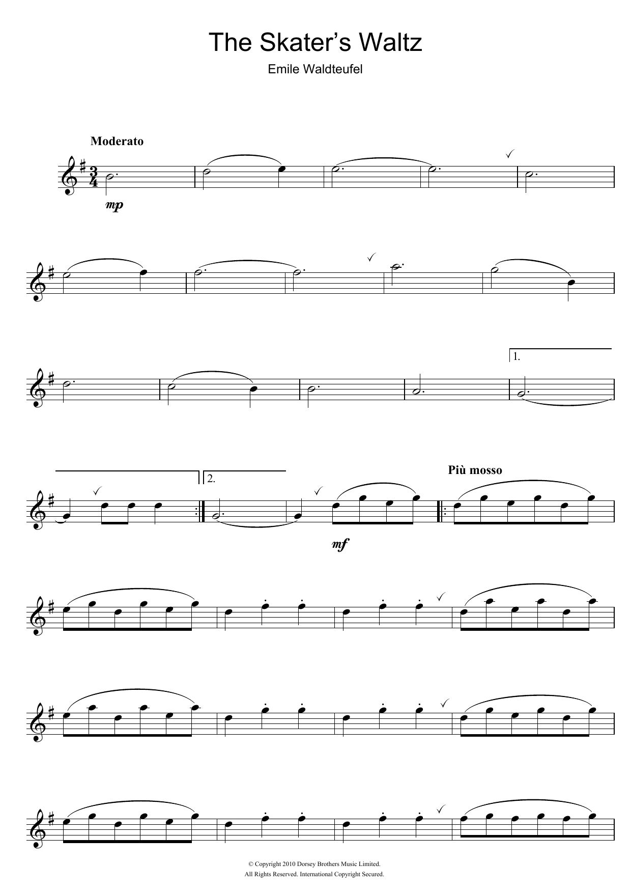 Download Emile Waldteufel The Skater's Waltz Sheet Music and learn how to play Clarinet PDF digital score in minutes