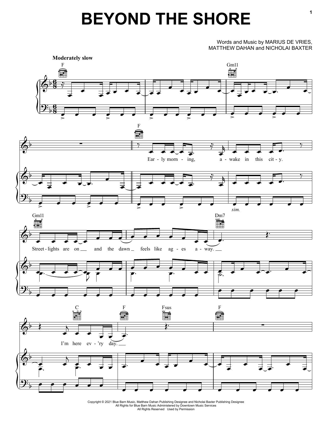 Download Emilia Jones Beyond The Shore (from CODA) Sheet Music and learn how to play Piano, Vocal & Guitar Chords (Right-Hand Melody) PDF digital score in minutes
