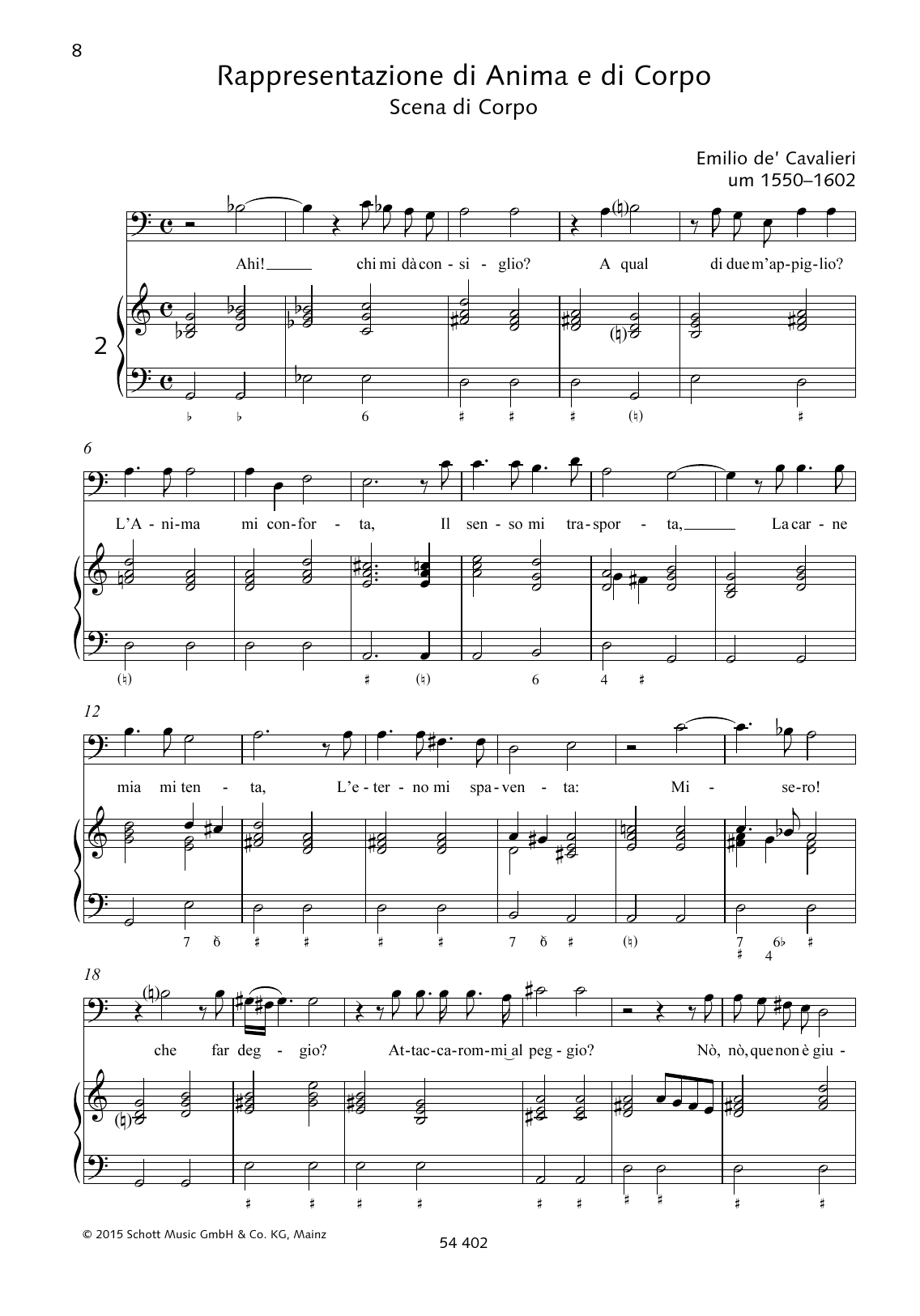 Download Emilio de Cavalieri Ahi! Chi mi dà consiglio Sheet Music and learn how to play Piano & Vocal PDF digital score in minutes