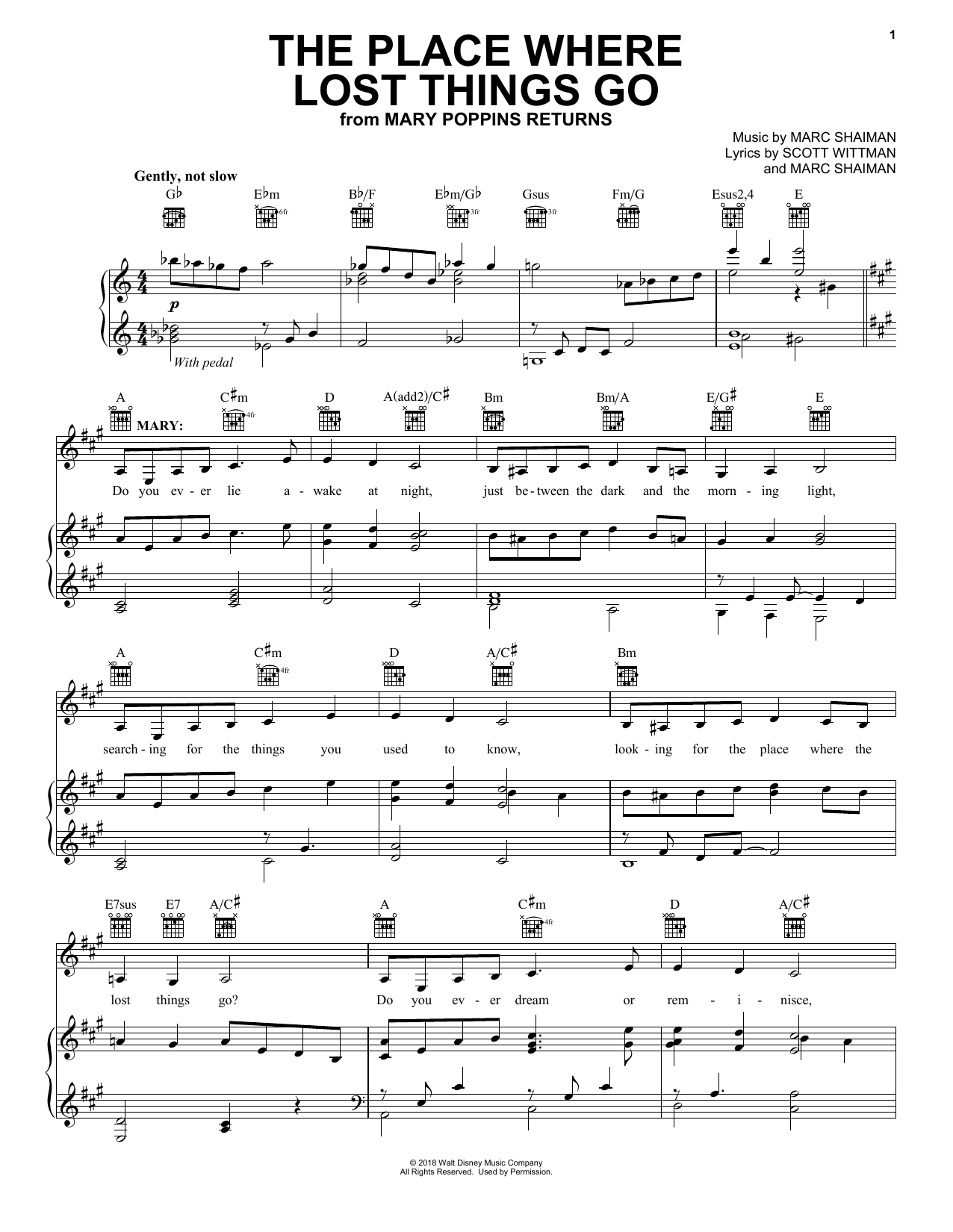 Download Emily Blunt The Place Where Lost Things Go (from Mary Poppins Returns) Sheet Music and learn how to play Clarinet Duet PDF digital score in minutes