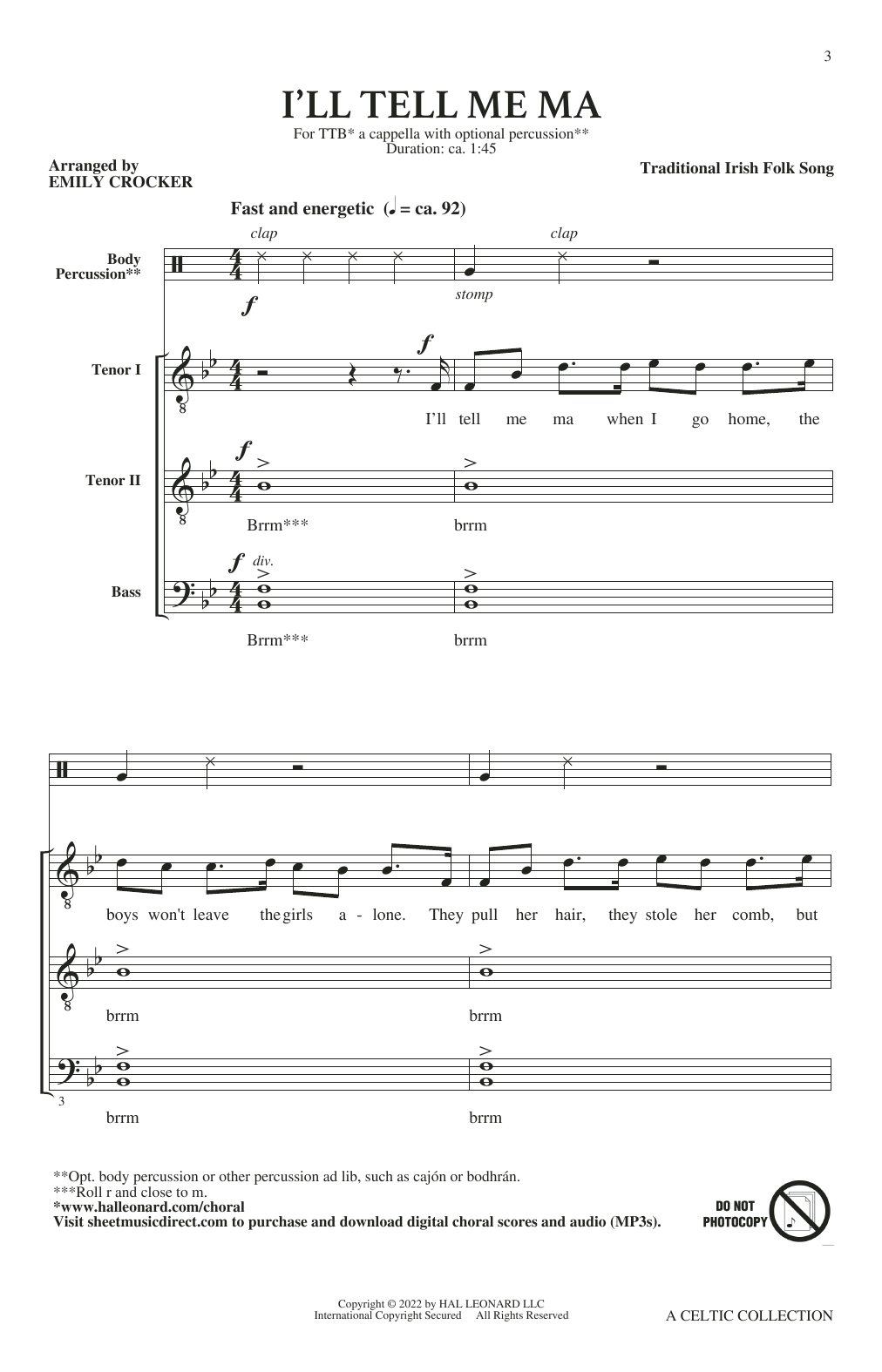 Download Emily Crocker and John Leavitt A Celtic Collection Sheet Music and learn how to play Choir PDF digital score in minutes