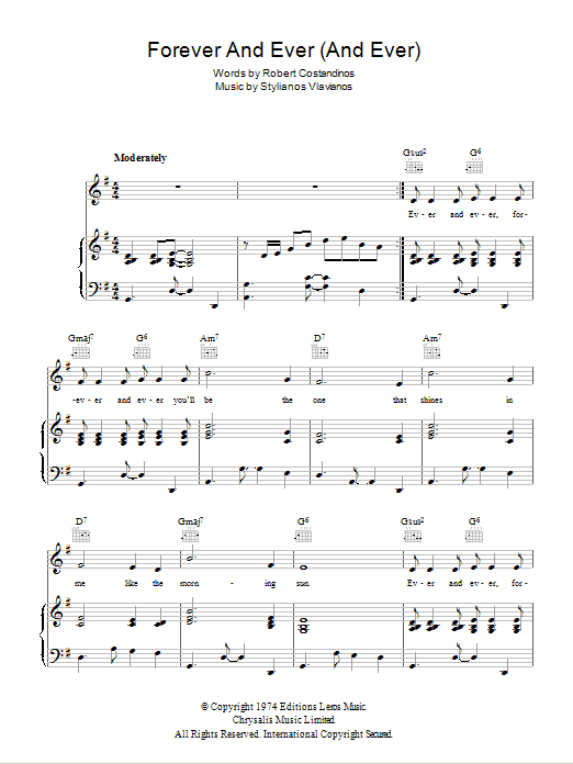 Download Engelbert Humperdinck Forever And Ever (And Ever) Sheet Music and learn how to play Piano, Vocal & Guitar (Right-Hand Melody) PDF digital score in minutes